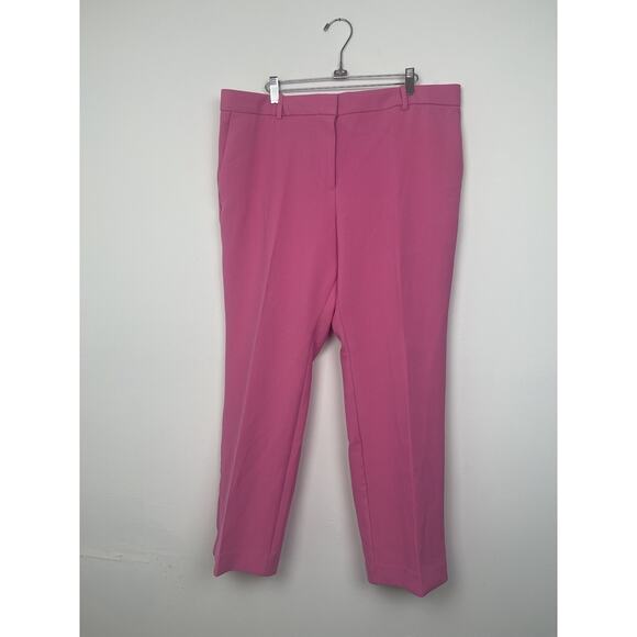 ANN TAYLOR $109 PINK CURVY FIT SOPHIA STRAIGHT PANTS SZ 16P CAREER SLACKS - Picture 2 of 11
